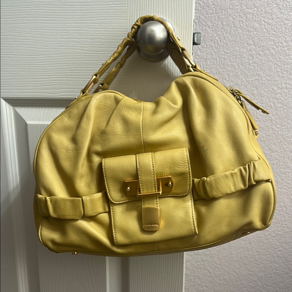 Yellow Leather Handbag- Charles David